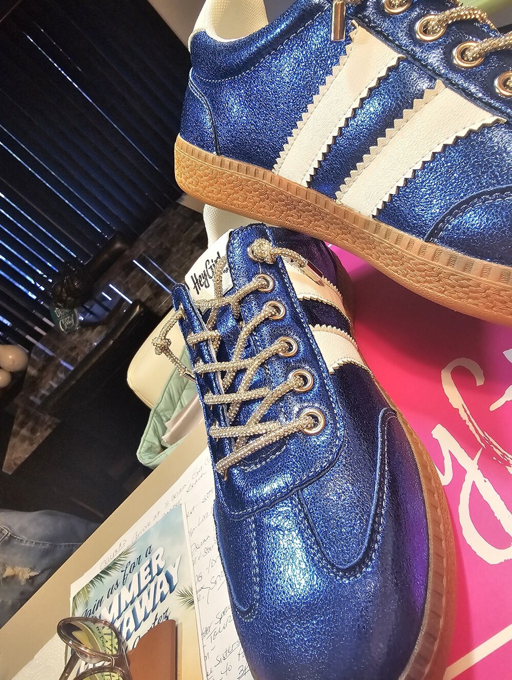 Women's Corky's Metallic Blue Sneakers - Picture 6 of 7